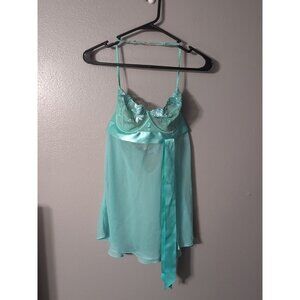 Victoria’s Secret Very Sexy Babydoll Lingerie Size 36C Turquoise Blue Green